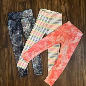 3 pairs girls leggings size 6-7 or small